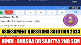 Sol Hindi Bhasha or Sahitya Ba program 2nd Semester Internal Assessment 35 Questions Solution 2024 [upl. by Brogle]