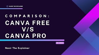 What is canva And what is the difference between Canva free and Canva Pro [upl. by Cori]