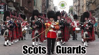 1st Battalion of The Scots Guards parade Glasgow [upl. by Atteuqcaj]