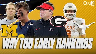 WAY TOO EARLY 2024 College Football Rankings  Michigan Georgia Texas Alabama Oregon [upl. by Darum]