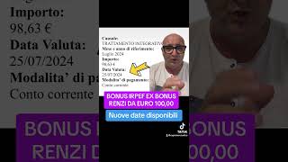 bonus Renzi 100 euro nuovi pagamenti youtube pagamenti shortvideos viralvideos viral shorts [upl. by Daughtry636]