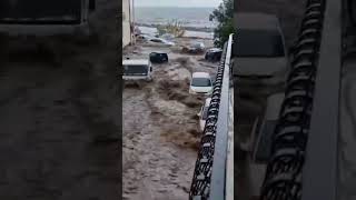 Flooding in Torre Archirafi Riposto Catania Sicily Italy 13112024 [upl. by Ahsienauq590]