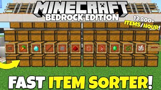 Minecraft Bedrock FAST Item Sorting Storage System Tutorial Item Categorizer MCPE Xbox PS5 PC [upl. by Jermain747]