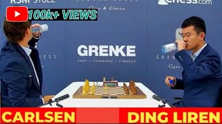 Magnus Carlsen 2823 vs Ding Liren 2818  GRENKE Chess Classic and Open 2024R3 [upl. by Mundford]