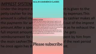 1 AccoumtancyImprest System Petty Cash book Imprest money [upl. by Adniralc]