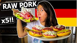 American Tries Every GERMAN METT VARIATION  Mettigel  RAW PORK [upl. by Lettig]