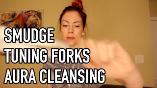 Aura Cleansing with Selenite Smudge amp Chakra Tuning Forks ASMR [upl. by Eniamrahs]