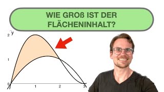 FLÄCHENINHALT zwischen zwei Funktionen ausrechnen  INTEGRAL der eingeschlossenen Fläche bestimmen [upl. by Raul]