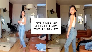 Holiday shopping haul part one：Five pairs of Agolde Riley try on and review [upl. by Pomfrey]