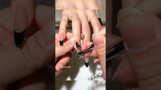 Black French Tip Design 💅nailart viral trending shortvideo newsong bollywood naildesign [upl. by Seaddon328]