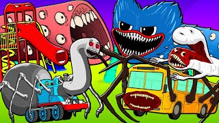 TOP 10 SERIES EATERS TRAIN EATER EXTRA SLIDE BUS EATER BRIDGE WORM Cartoon Animation [upl. by Rochell721]