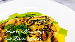 Incredible Spinach Mushroom Bacon Ravioli [upl. by Nus]