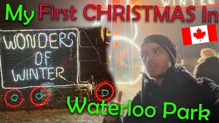 My First Christmas in Canada  Waterloo Park Christmas Celebration canada india christmas [upl. by Nivej]