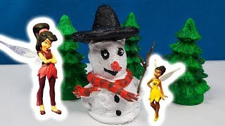 DIY  Schneemann aus selbstgemachter Modelliermasse einfach selbst basteln [upl. by Artinad]