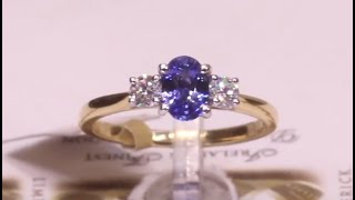 90716  S076ctD028ct  Oval Sapphire with Round Brilliant Side Diamonds  18ct Yellow Gold [upl. by Goldina173]