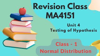 Testing of Hypothesis  Revision Class 1 Normal Distribution  Unit 4  MA4151 [upl. by Rorry]