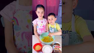 Children make delicious banana Nutella brioche shorts cooking viral trending kids shortsfeeds [upl. by Iveel774]