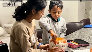 বাচ্চাদের school এ halloween কুমড়ো প্রোজেক্টমেহা বানালো লণ্ঠন আর রামা বানালো বাঁদর🐒 [upl. by Fasta]