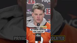 Joe Burrow speaks on his home being broken into during the Bengals MNF game via Bengals [upl. by Tatianas]