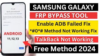 SAMSUNG ADB FAIL SOLUTION  FRP BYPASS ONE CLICK TOOL [upl. by Akit943]