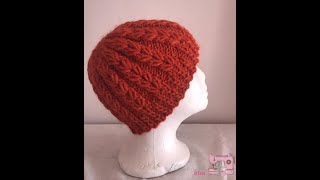 Cappello ai ferri con punto a cuoricini 🧶❤ Maglia facile [upl. by Htor964]