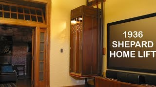 Amazing 1936 Shepard Home Lift elevator in a private residence [upl. by Pahl]