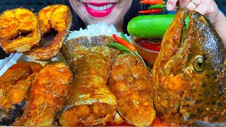 MASSIVE FISH FEAST BIG FISH CURRY FISH FRY BASMATI RICE ASMR MUKBANG Eating Sounds [upl. by Virgilio]