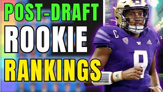 TOP 36 DYNASTY ROOKIE RANKINGS SFTE Premium POST 2024 NFL DRAFT  2024 Dynasty Fantasy Football [upl. by Borras609]