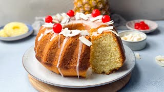 PiñaColadaGugelhupf 🍍🥥🍹 EinfachTasty EinfachTastyRezept PiñaColada Kuchen [upl. by Kirima]