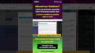 Odoo 18  Content creation in Website builder with AI tools [upl. by Tristis]