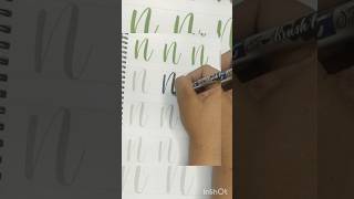 Capital N in calligraphy writing sankalphendletteringyoutube shortshandlettering [upl. by Ybrek]