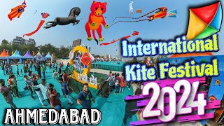 International Kite Festival 2024 Ahmedabad Sky Turns Rainbow 🌈  Must Watch🌍 [upl. by Tudor]