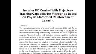 Inverter PQ Control With Trajectory Tracking Capability for Microgrids Based on Physics Informed Rei [upl. by Lanctot]