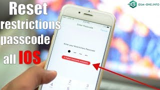 How To Reset RESTRICTIONS PASSCODE IPHONE all IOS [upl. by Jacobsen]