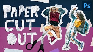 Paper Cut Out Effect in Photoshop CC  Easy Photo Manipulation Tutorial [upl. by Ahter]