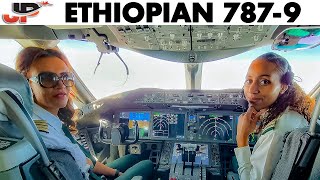 Ethiopian Boeing 787 Cockpit Across Africa quotGirl Powerquot [upl. by Anehsat]