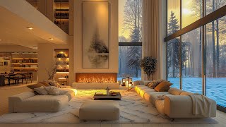 Winter Jazz Music In A Cozy Living Room  Soft Jazz Background Music With Relaxing Fireplace Sounds [upl. by Avirt]