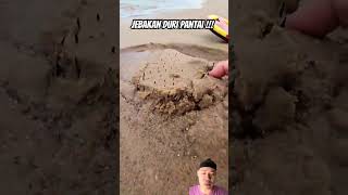 Jebakan duri pantai beach sand ocean satisfying waves facts fruitcarvingwatermelon funny [upl. by Nytsua124]