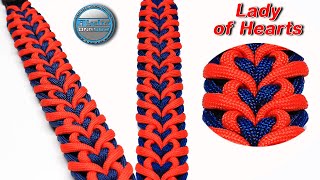 How to Make a Paracord Bracelet Lady of Hearts Paracord Tutorial DIY [upl. by Sierra]