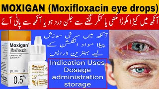 Moxigan eye drops  Moxifloxacin eye drops  eye infection treatment  eye redness [upl. by Matti443]