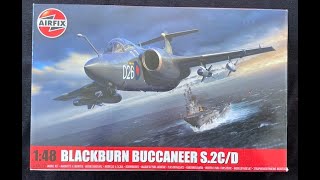 Airfix Blackburn Buccaneer S2CD 148 scale inbox browse [upl. by Gilmore952]