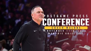 Coach Malone Postgame Press Conference vs Grizzlies 🎙  111724 [upl. by Ardyth]