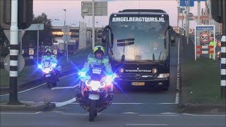 Politie begeleidt spelersbus Feyenoord vanaf Johan Cruijff Arena 867 [upl. by Einnaf]