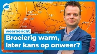 Weerbericht broeierige warmte op komst [upl. by Ahsinev]