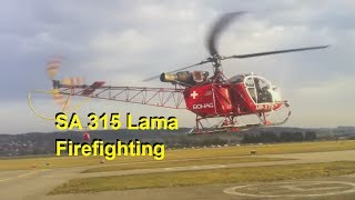 Eurocopter Lama SA 315B COLLECTION startup  firefighting  landing LISTEN TO THAT TURBINE [upl. by Audras629]