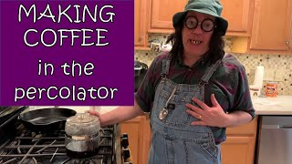 Making Coffee In A Pyrex Flameware Percolator  Laugh Your Way To Better Cooking with Uncle Coot [upl. by Suilenrac508]