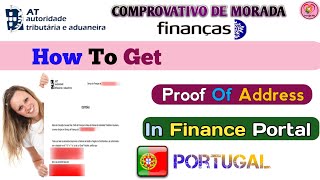 How To Get Proof Of Address In Finance Portal  Comprovativo De Morada Finanças [upl. by Aleda609]