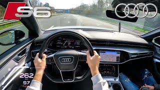 Audi S6 C8 Avant 30 TDI 344HP TOP SPEED POV DRIVE ON AUTOBAHN [upl. by Tav]