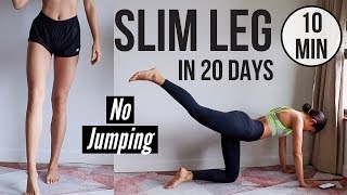 SLIM LEGS IN 20 DAYS 10 min No Jumping Quiet Home Workout  Emi [upl. by Nolos]