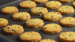 How To Make Cookies  Eggless Saffron Cookie Recipe  Divine Taste With Anushruti [upl. by Alyakam933]